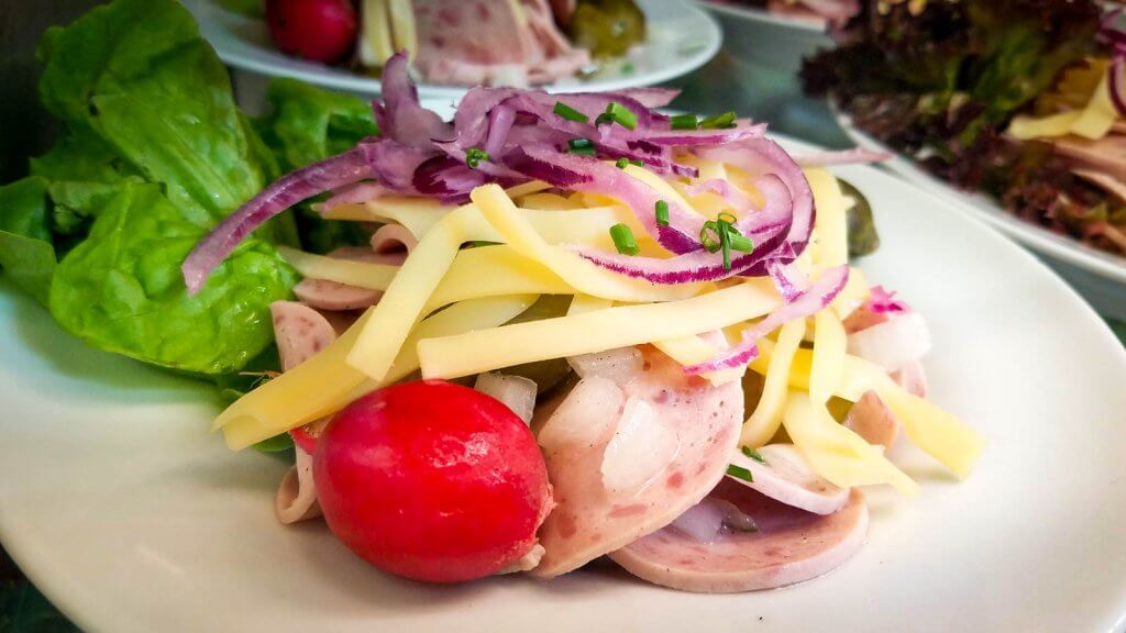 Beer Garden Wurstsalat Sausage Salad Munich Germany Biergarten