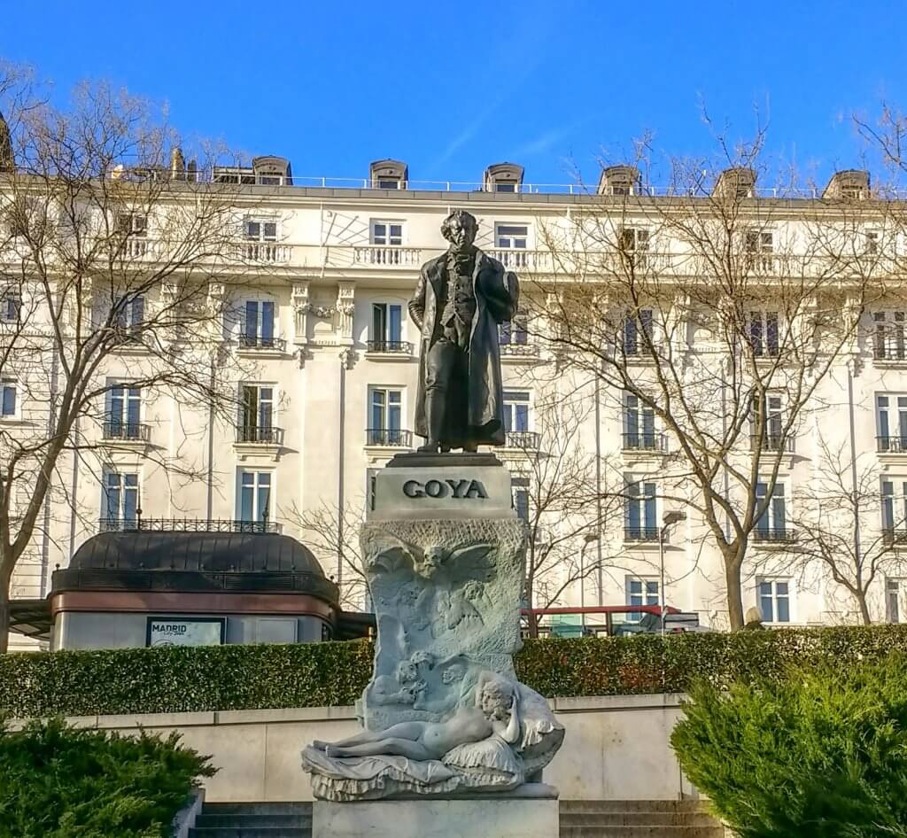 Madrid Spain Prado Museum Goya Statue