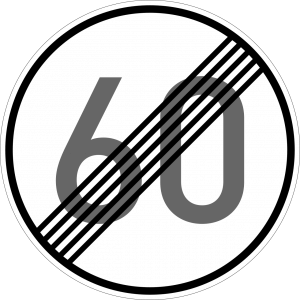 Germany end maximum speed limit sign