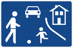 Germany pedestrian zone road sign