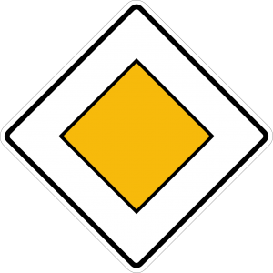 Germany priority road sign