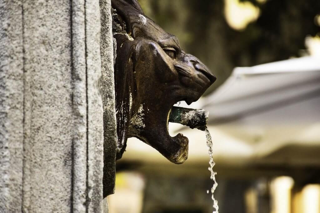 Aix en Provence lion head fountain