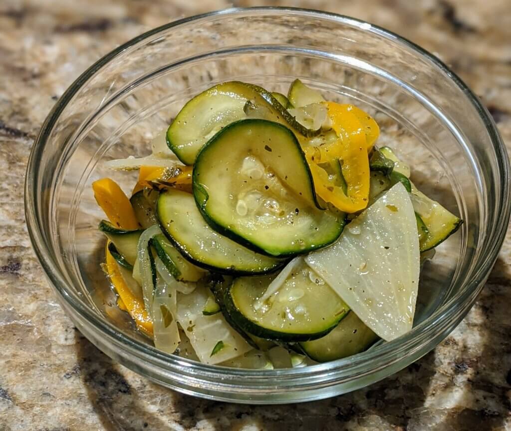 Marinated Zucchini recipe final product side dish