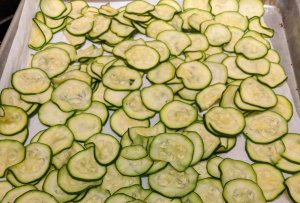 marinated zucchini recipe sliced zucchini on pan into oven