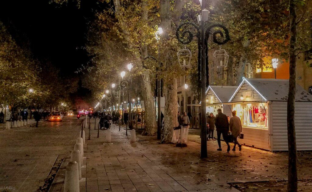 France Aix-en-Provence christmas market at night