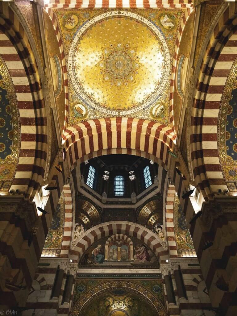 France Marseille Notre Dame de la Garde interior gold ceiling