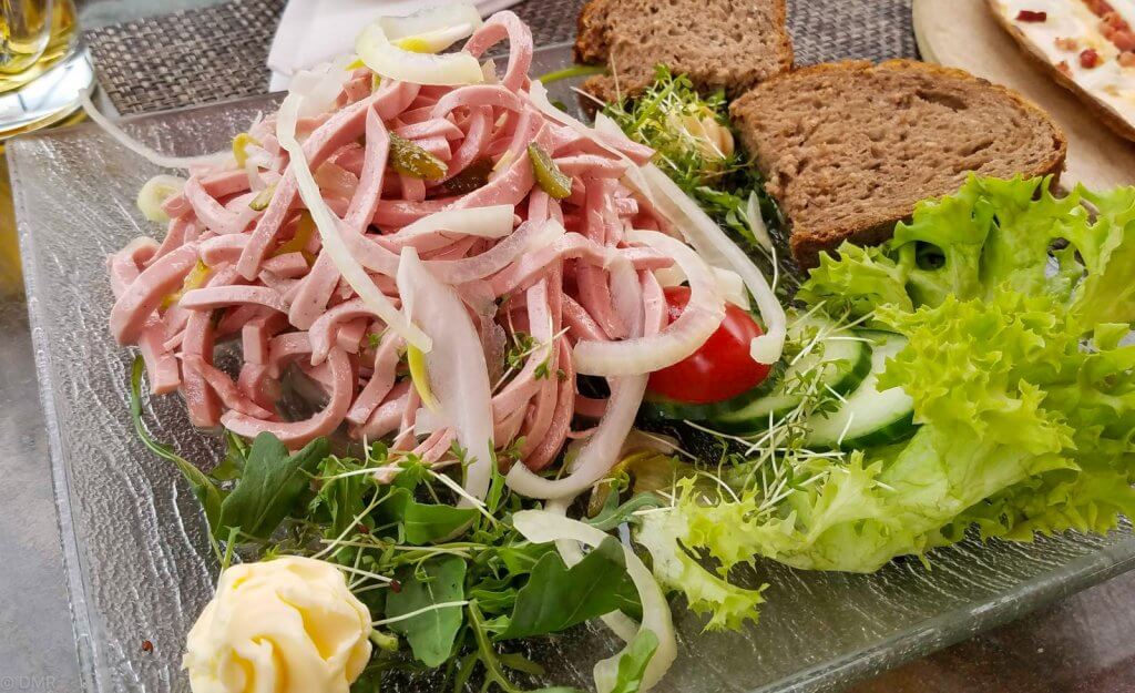 Germany Sankt Goar Schloss Rheinfels wurstsalat