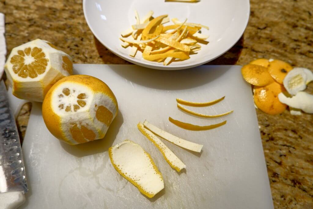 orange peel cut into slices