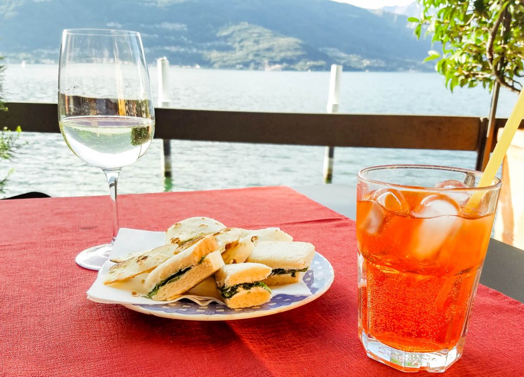 Lake Como Bellano lakeside drinks