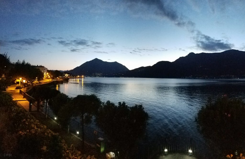 Lake Como Italy Bellano twilight pano